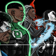 From Left to Right: Black Lightning, created by Tony Isabella and Trevor Von Eeden, John Stewart/Green Lantern, created by Dennis O’Neil and Neal Adams, Storm, created by Len Wein and Dave Cockrum, Spawn created by Todd McFarlane, Black Panther, created by Stan Lee and Jack Kirby, and Static, created by Dwayne McDuffie, Denys Cowan, Michael Davis, and Derek T. Dingle
